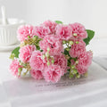 Artificial Silk Carnation Bouquet – Wedding & Home Décor Artificial Silk Flowers Babs Pink 3 pcs