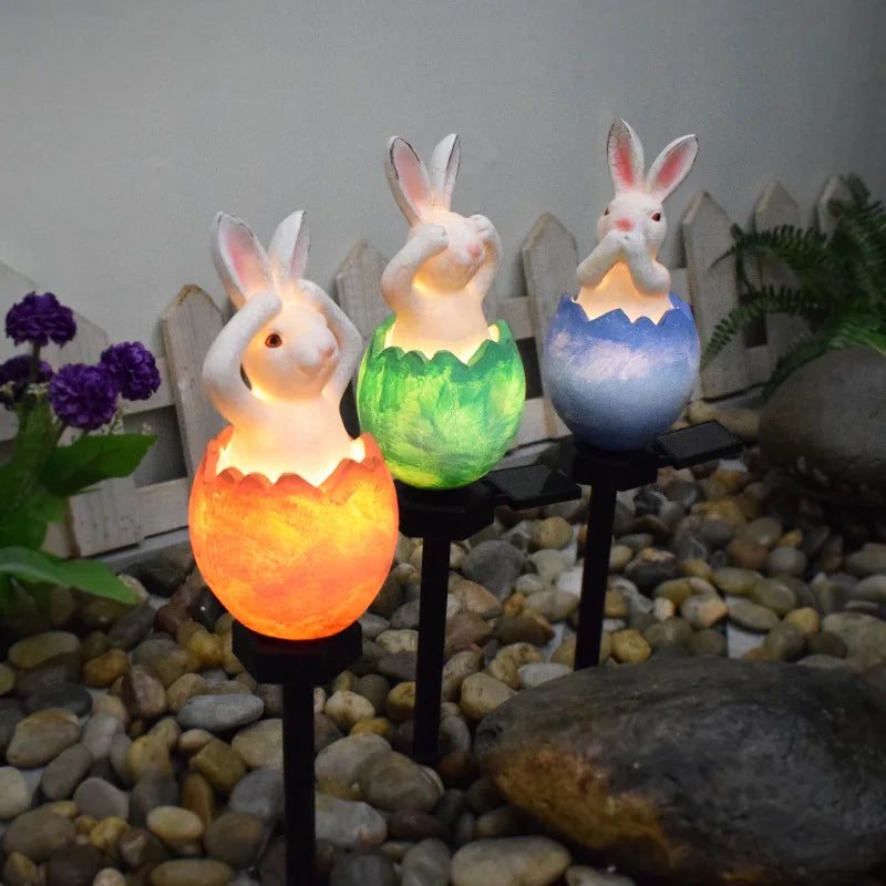 Solar Bunny Egg Lamp – Waterproof LED Garden Pathway Light Solar Garden Light Babs