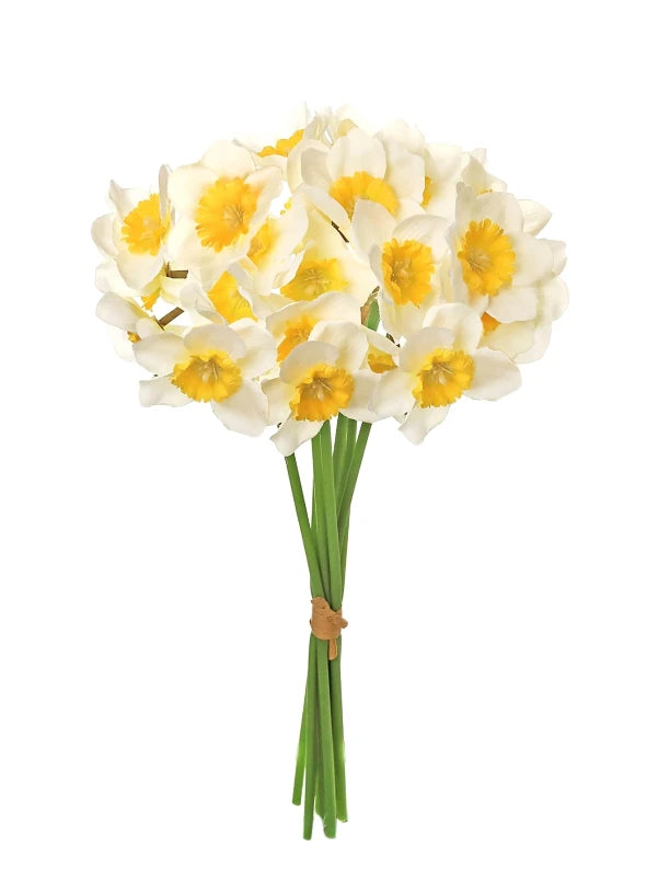 Silk Narcissus Artificial Flower Bouquet – Wedding & Home Décor Artificial Silk Flowers Babs YELLOW 3 pcs