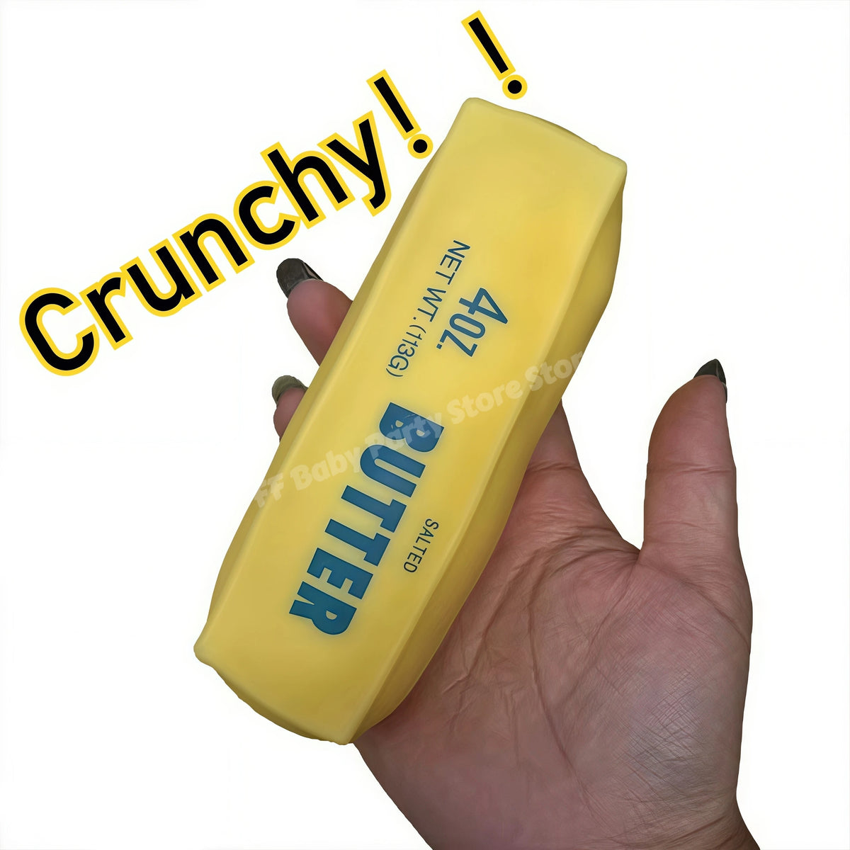 Crunchy Butter Stick Squishy Fidget Toy – ASMR Squeeze Ball Squishy Fidget Toy Babs 1pcs Yellow