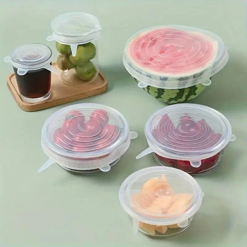 6-Piece Reusable Silicone Food Covers for Plates & Bowls Silicone Food Covers Babs
