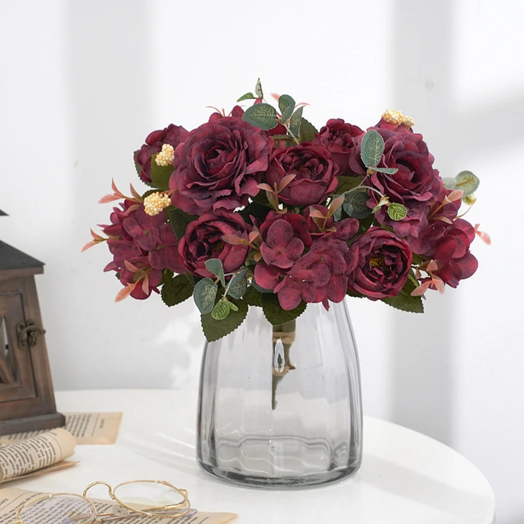 Artificial Silk Rose Peony Bouquet – Wedding & Home Decor Artificial Flower Bouquet Babs