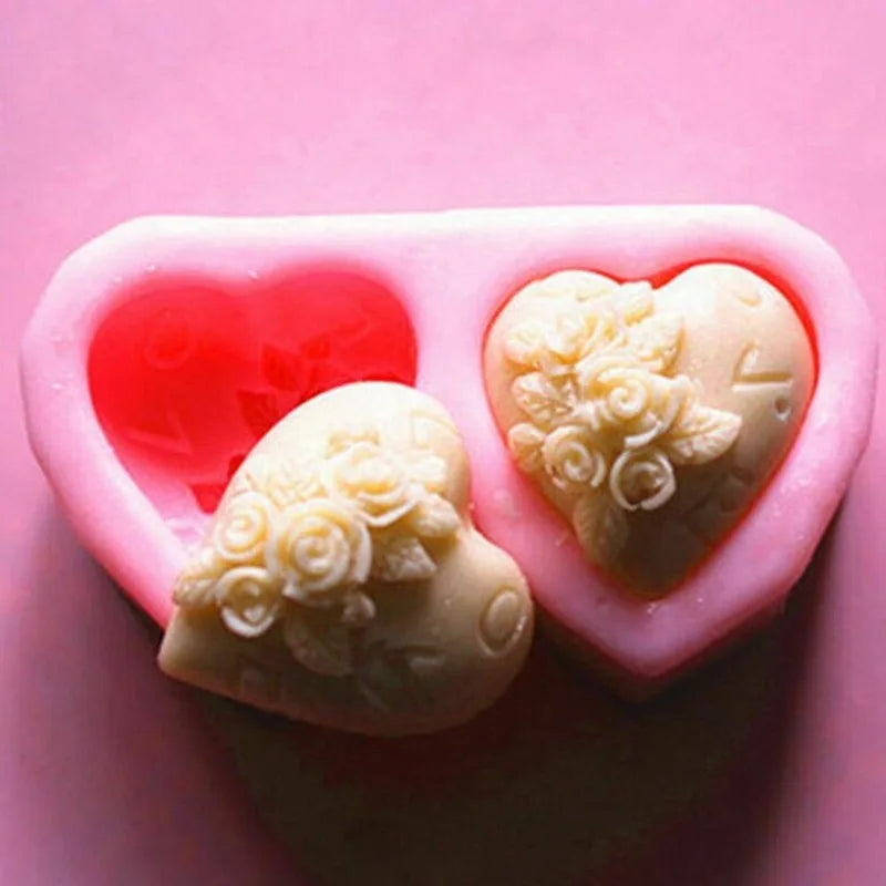 Heart Rose Silicone Mold – Fondant, Chocolate & Soap DIY Silicone Baking Mold Babs