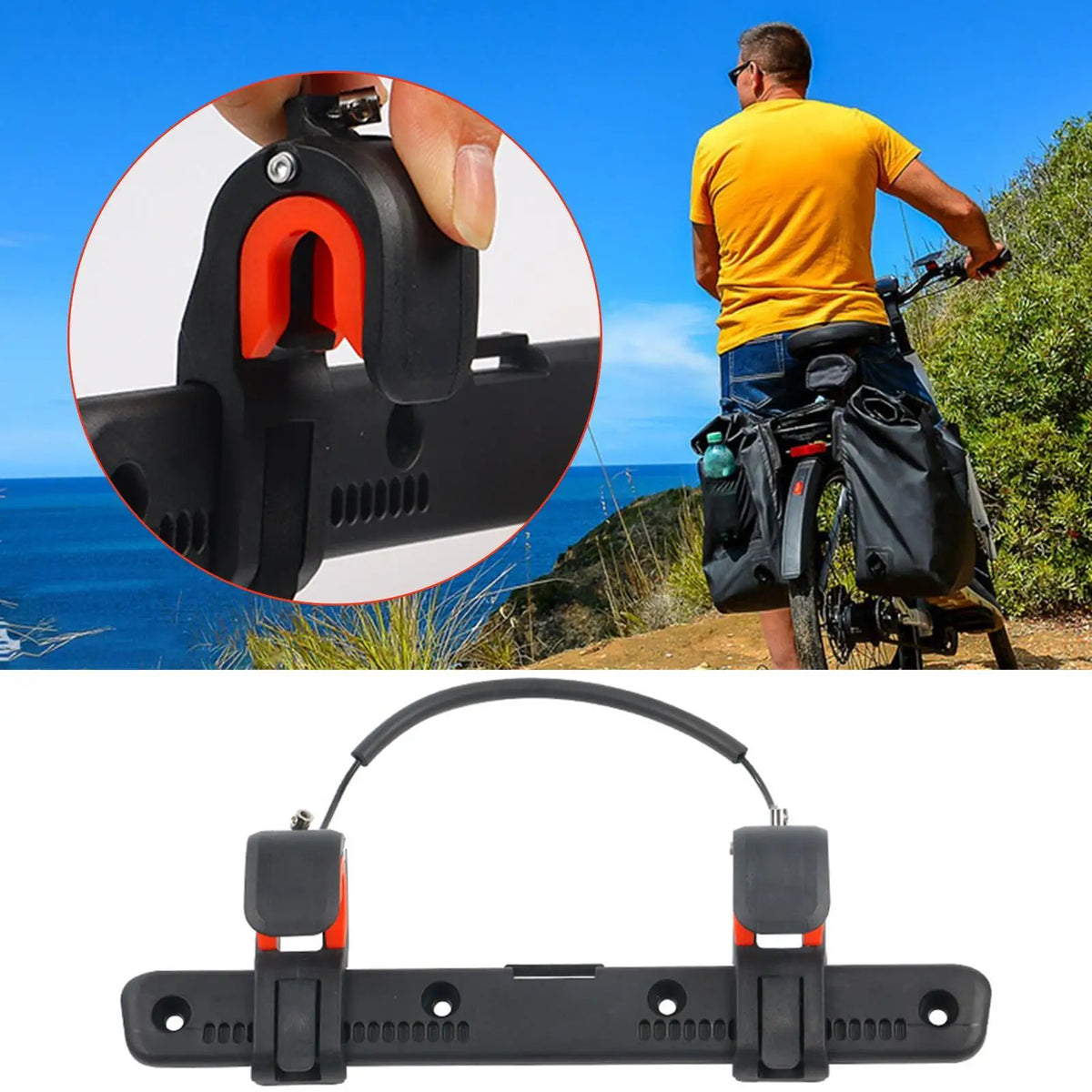 Adjustable Bike Saddle Bag Buckle Clip – Pannier Rack Accessory Pannier Rack Clip Babs