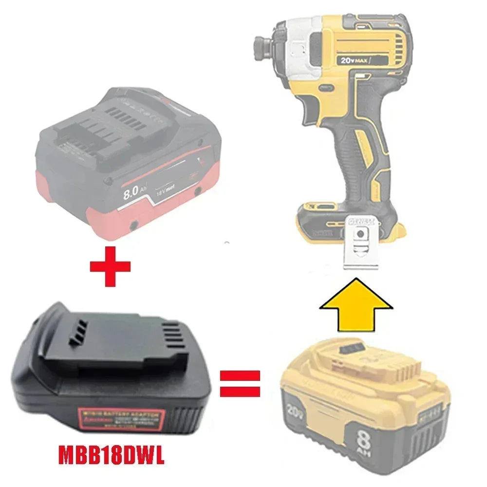 Metabo 18V Battery Adapter for Makita DeWalt Bosch Milwaukee Battery Adapter Babs
