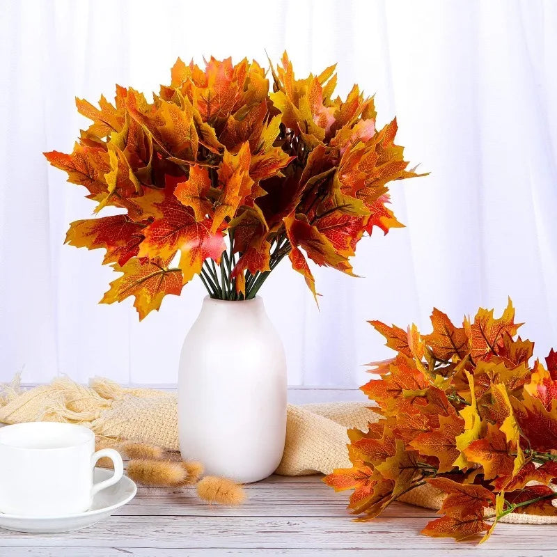 Artificial Autumn Maple Leaf Bouquet – Fall Table Décor Artificial Leaf Bouquet Babs