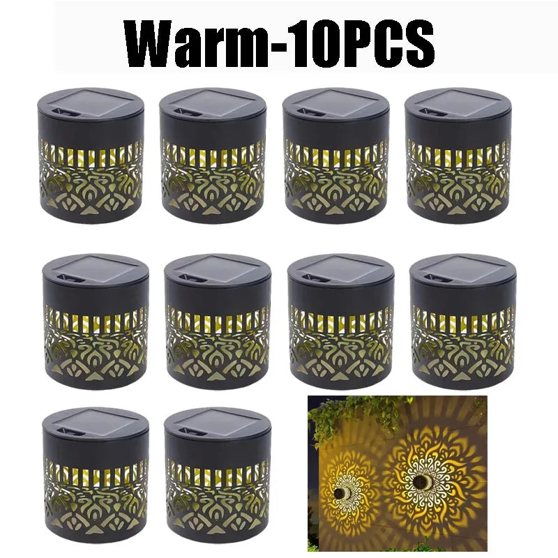 Solar Mandala Sunflower Wall Light – Waterproof Outdoor Garden Lamp Solar Wall Lamp Babs Warm-10PCS