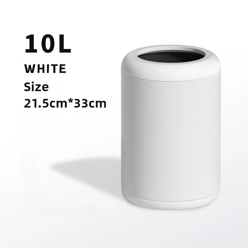 Modern Iron Trash Can 8L/12L – Waste Bin for Home Rooms Iron Waste Bin Babs 10L White