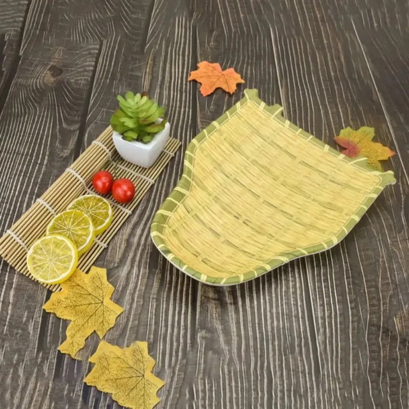 Melamine Bamboo Weave Serving Tray – Hot Pot & BBQ Plate Melamine Serving Tray Babs