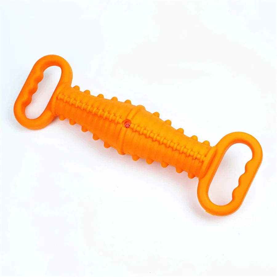 TPR Double Handle Pull Ring Dog Chew & Training Toy Dog Chew Toy Babs yellow