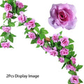 2.3M Silk Rose Artificial Flower Vine – Wedding & Home Decor Artificial Flower Vine Babs Purple 2Pcs