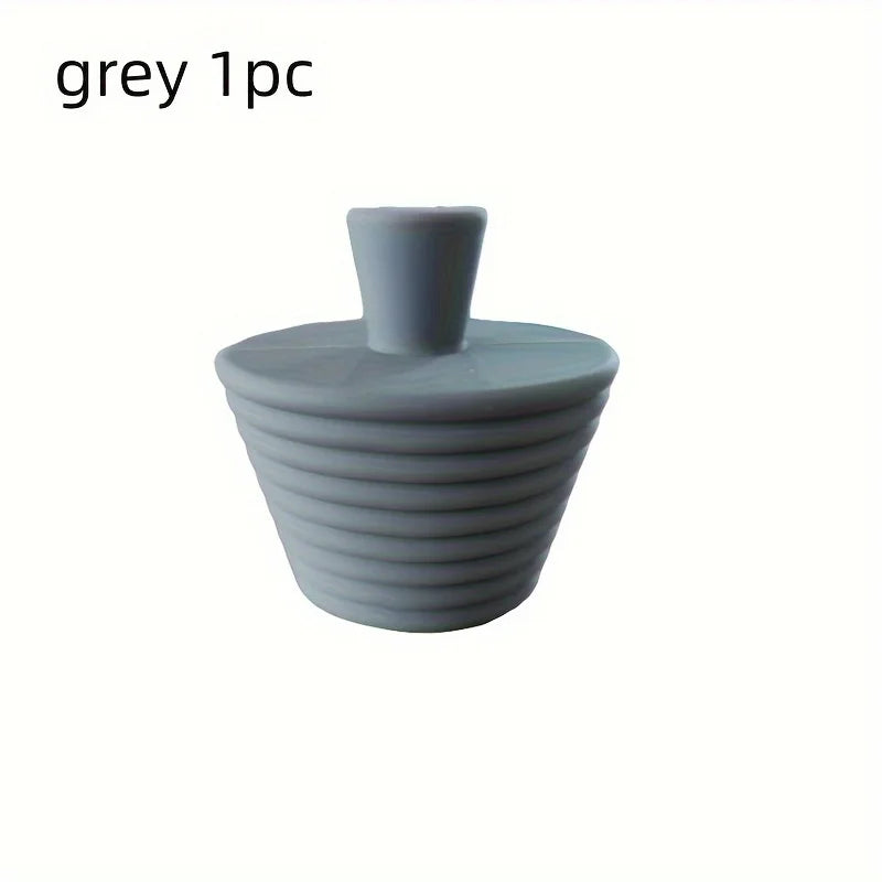 Silicone Bathtub & Sink Drain Plug – Universal Spiral Seal Silicone Drain Plug Babs Light Grey