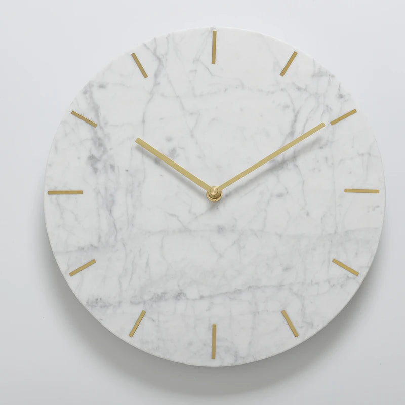 Nordic Large Marble Wall Clock – Silent Quartz, Modern Décor Wall Clock Babs