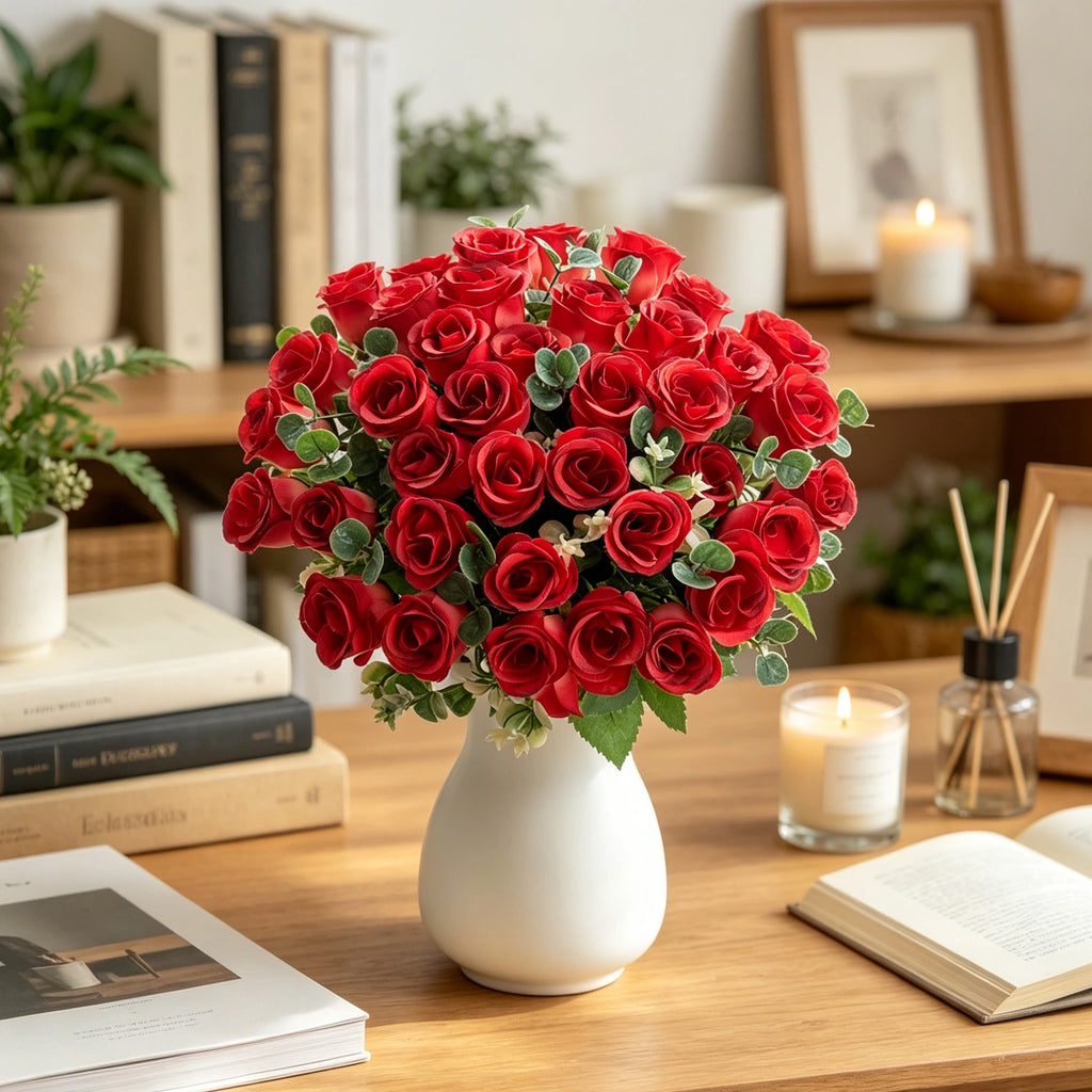 Silk Artificial Rose Bouquet 10 Heads – Wedding & Home Décor Artificial Flower Bouquet Babs