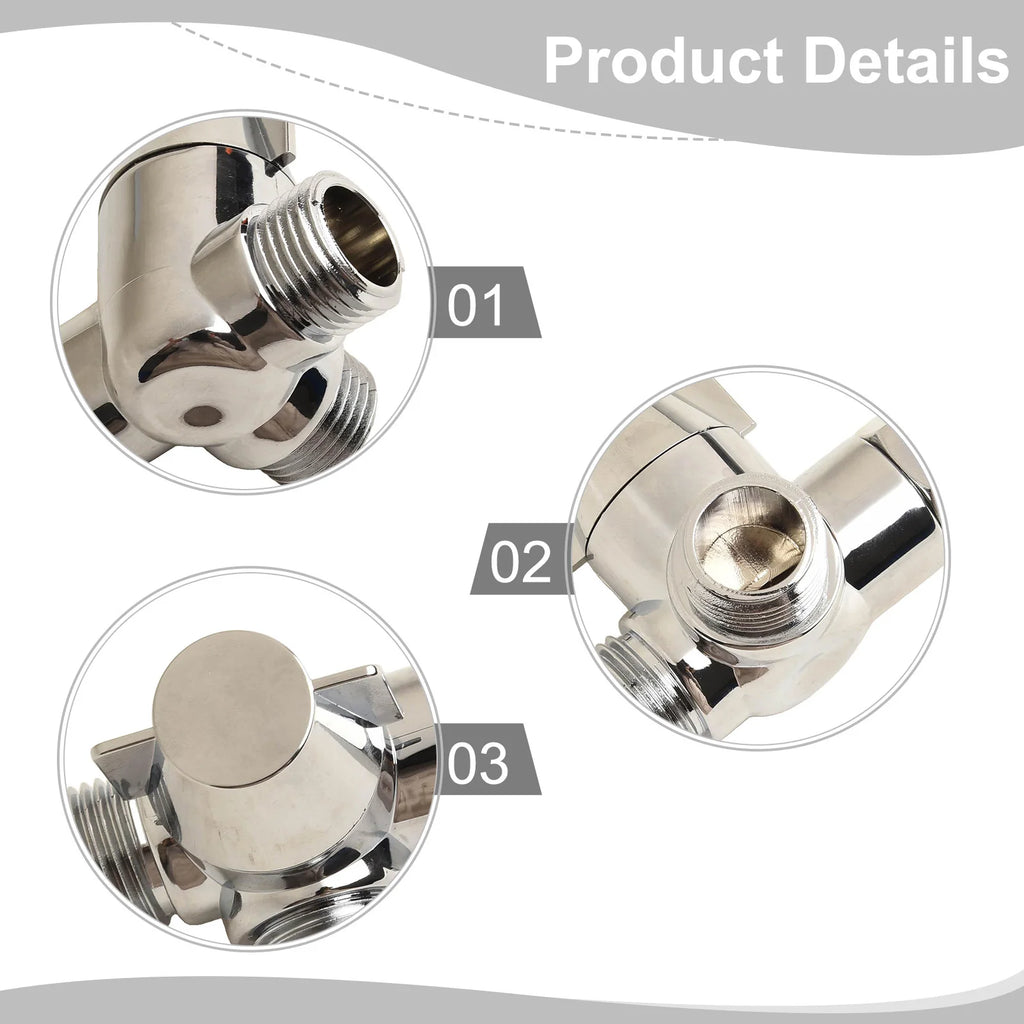 3-Way G1/2 Shower Diverter Valve T-Adapter Tap Splitter Shower Diverter Valve Babs
