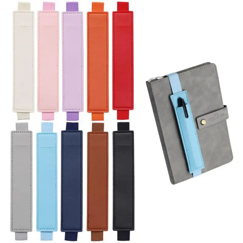 PU Leather Elastic Pen Holder Strap for Notebooks & Binders Notebook Pen Holder Babs