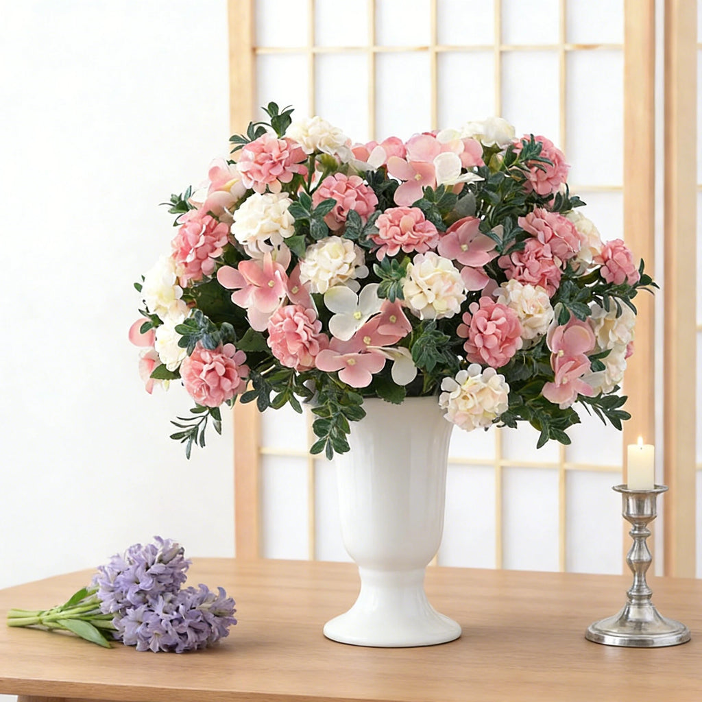 Artificial Silk Peony & Hydrangea Bouquet – Wedding Home Décor Artificial Flower Bouquet Babs