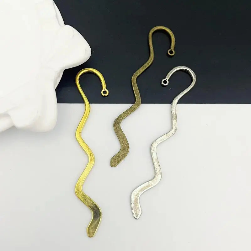 10Pcs Wave Metal Bookmarks – Retro Alloy Reading Accessories Metal Bookmark Set Babs