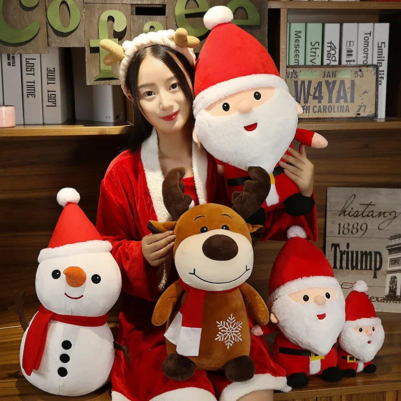 Santa Claus Plush Doll – Snowman & Reindeer Christmas Toy Christmas Plush Doll Babs