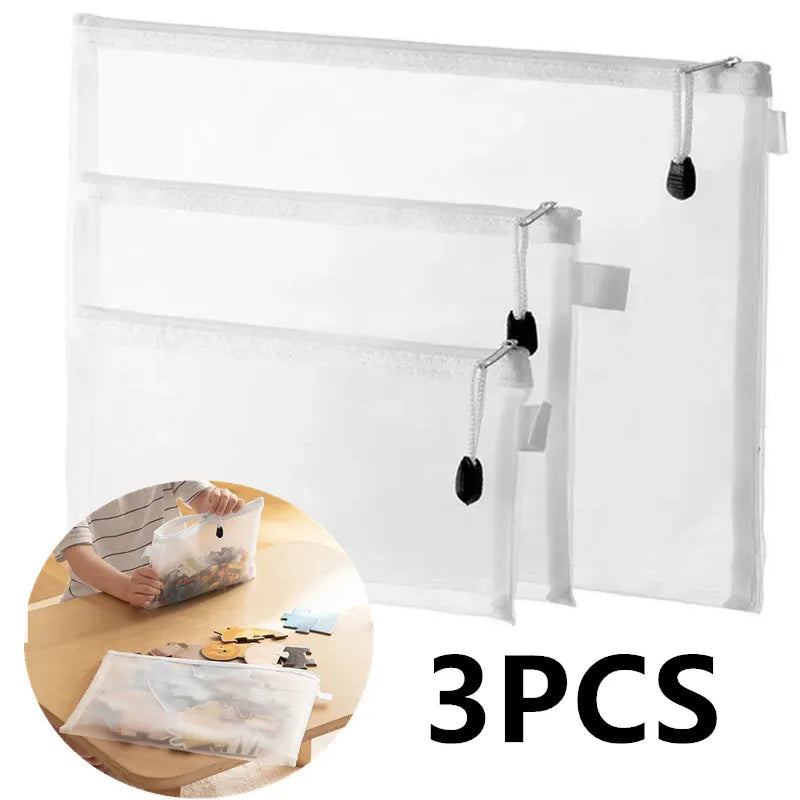 A4 A5 A6 Mesh Zipper Pouches – Clear Multi-Purpose Storage Bags Mesh Zipper Pouch Babs