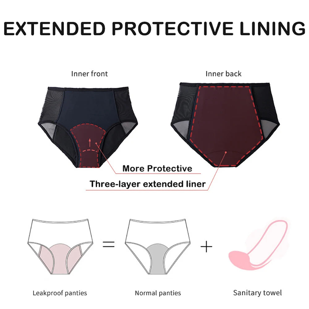 2-Pack High Waist Period Panties – Heavy Flow, Plus Size Period Panties Babs