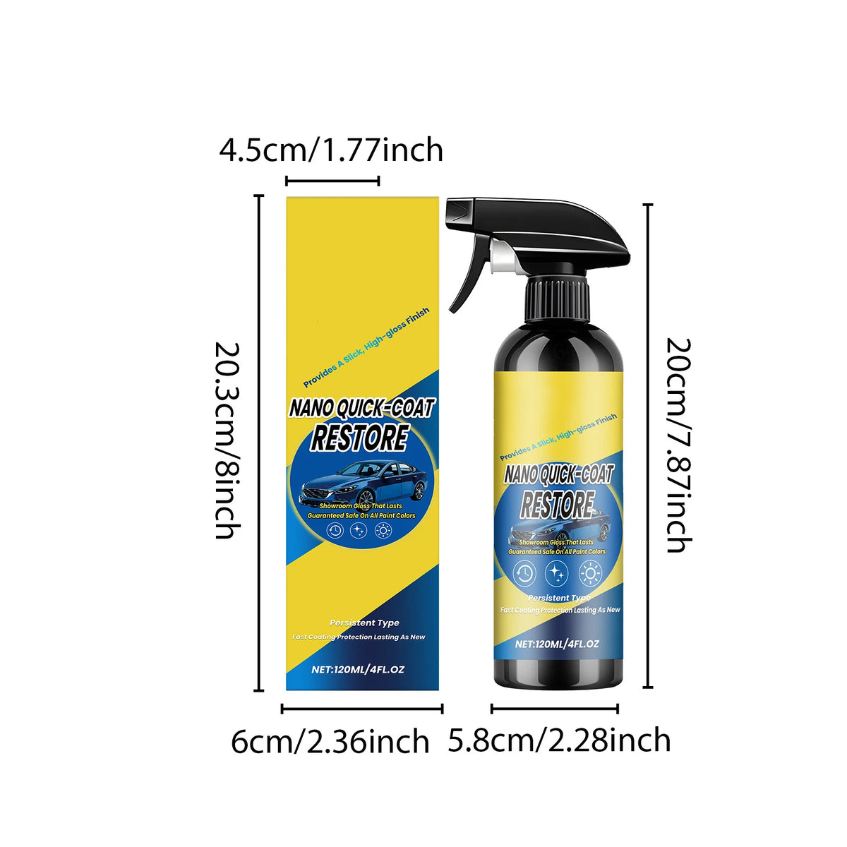 Car Ceramic Coating Spray 120ml – High Gloss Nano Protection Car Ceramic Coating Babs White
