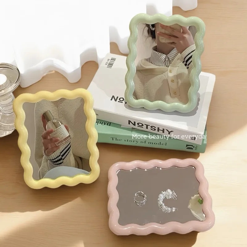 Cute Wavy Makeup Mirror – Tabletop & Wall Mount | Babs Decorative Makeup Mirror Babs