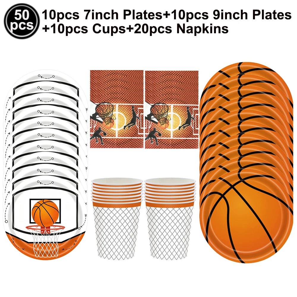 Basketball Birthday Party Decor – Foil Balloon, Banner & Swirls Party Decoration Set Babs army green As pictures show