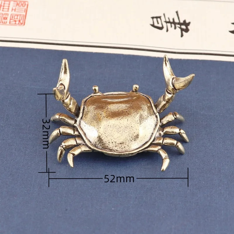 Pure Brass Crab Figurine | Copper Animal Statue Home Decor Brass Figurine Babs Bronze