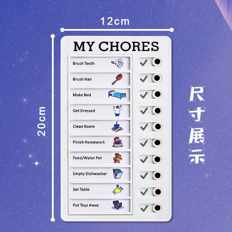Kids Chore Chart Slide Knob – Visual Daily Routine Board Kids Chore Chart Babs 1pc 3