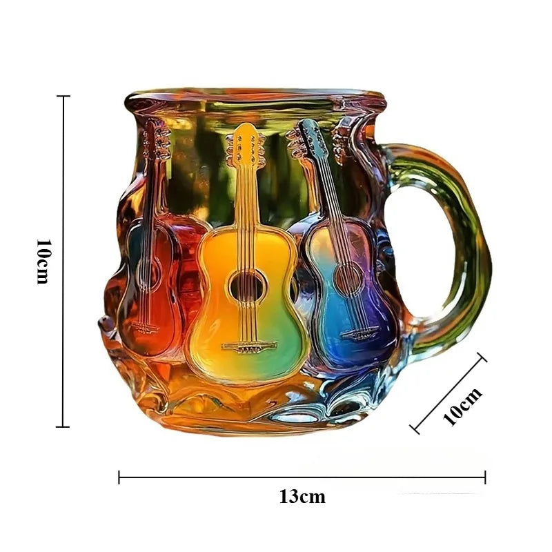 Guitar Art Beer Mug | Hand-Painted Resin Craft Gift Mug Art Beer Mug Babs
