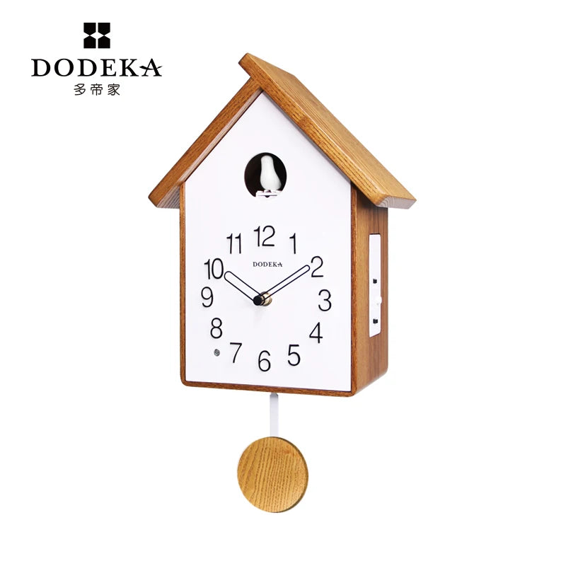 European 3D Cuckoo Pendulum Wood Wall Clock – Silent Quartz Pendulum Wall Clock Babs Style 1 31.6X19.7X11.8CM