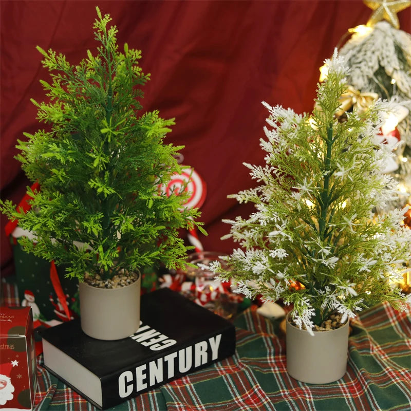 Mini Artificial Christmas Tree Burlap Desktop Ornament Décor Artificial Christmas Tree Babs