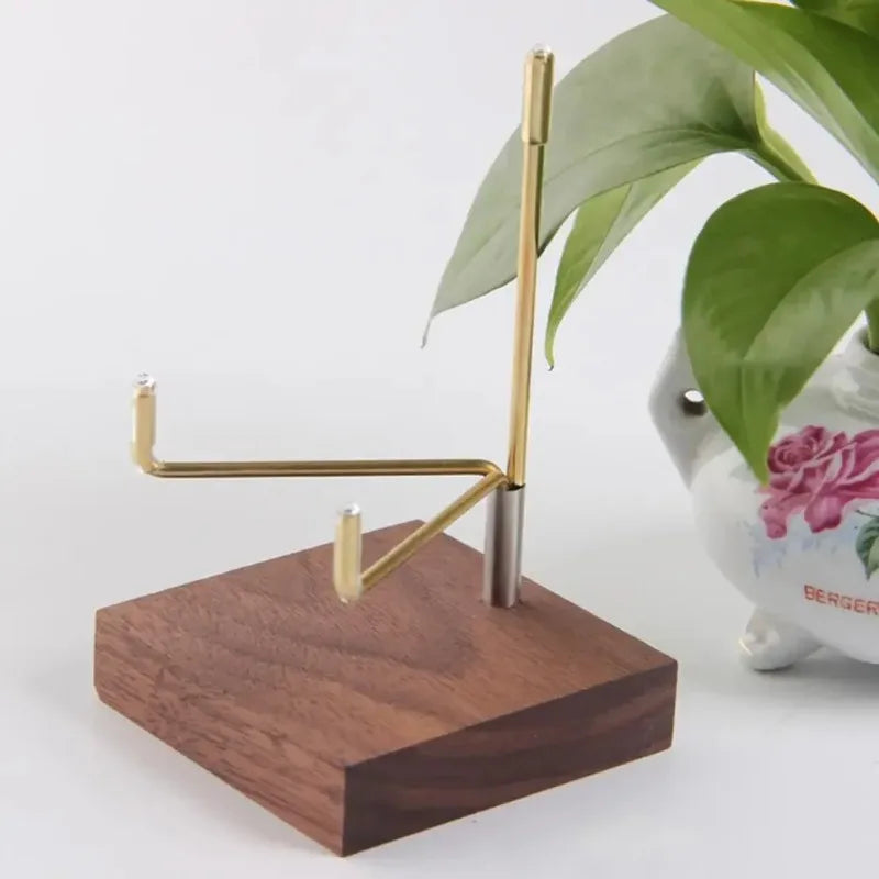 Wooden Base Brass Arm Display Stand Easel for Minerals & Gems Mineral Display Stand Babs