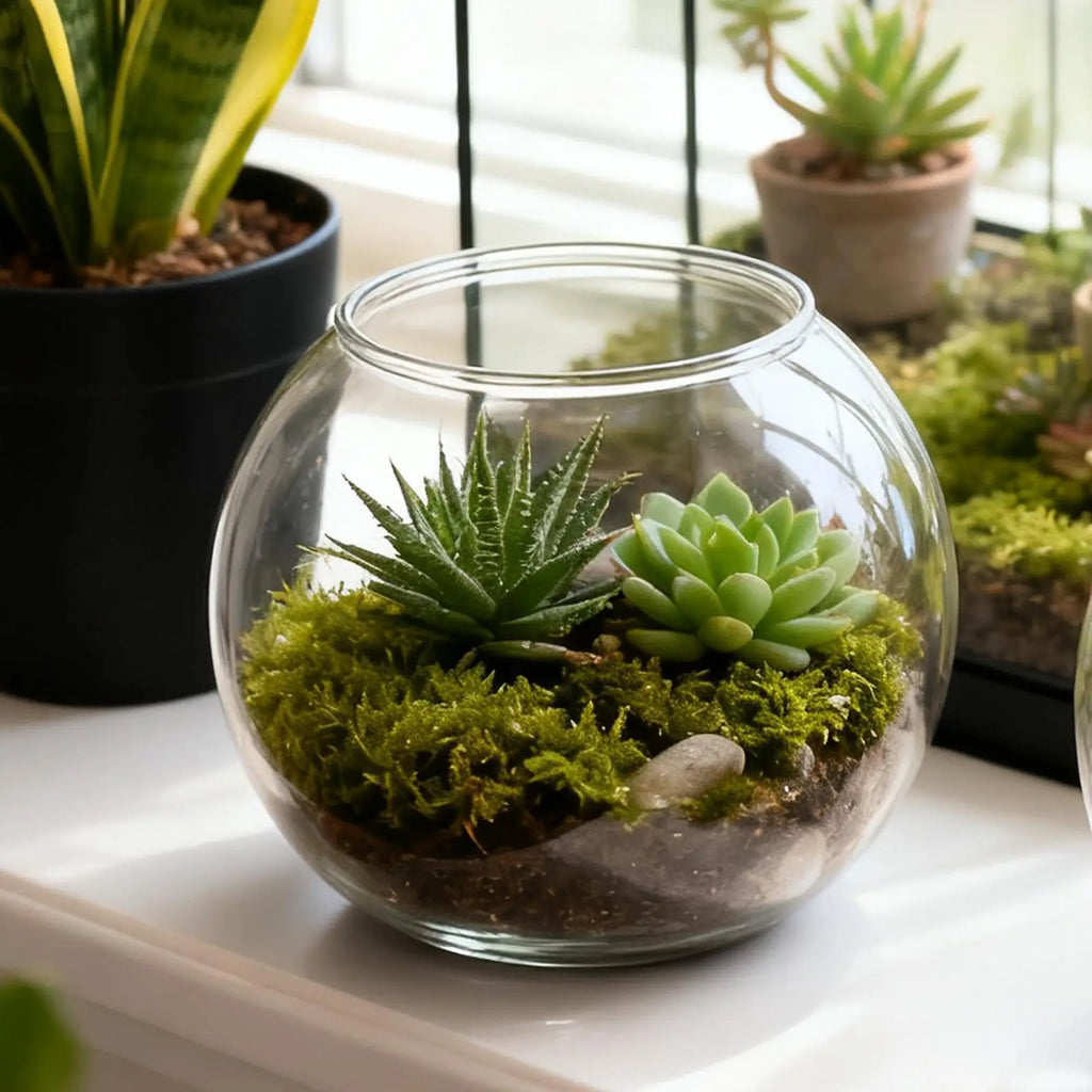 Mini Fish Bowl Clear Bubble Aquarium – Table Centerpiece Decor Decorative Fish Bowl Babs