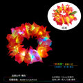 12pc Hawaiian LED Flower Lei Luau Necklace & Headband Set Party Lei Set Babs orange