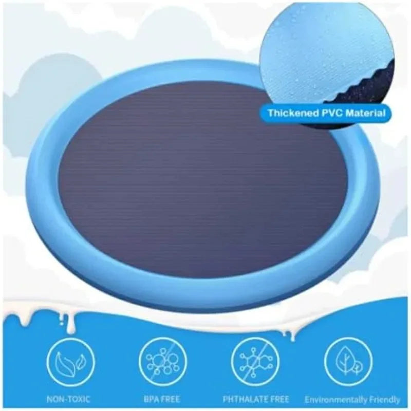 Inflatable Dog Pool Sprinkler Pad – Anti-Slip Cooling Mat Pet Splash Pad Babs