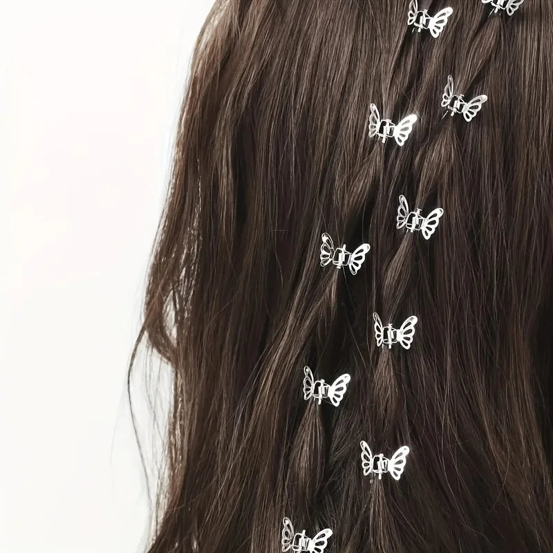 10pcs Butterfly Hair Clips for Braids – Vintage Alloy Bow Tie Set Hair Clips Set Babs