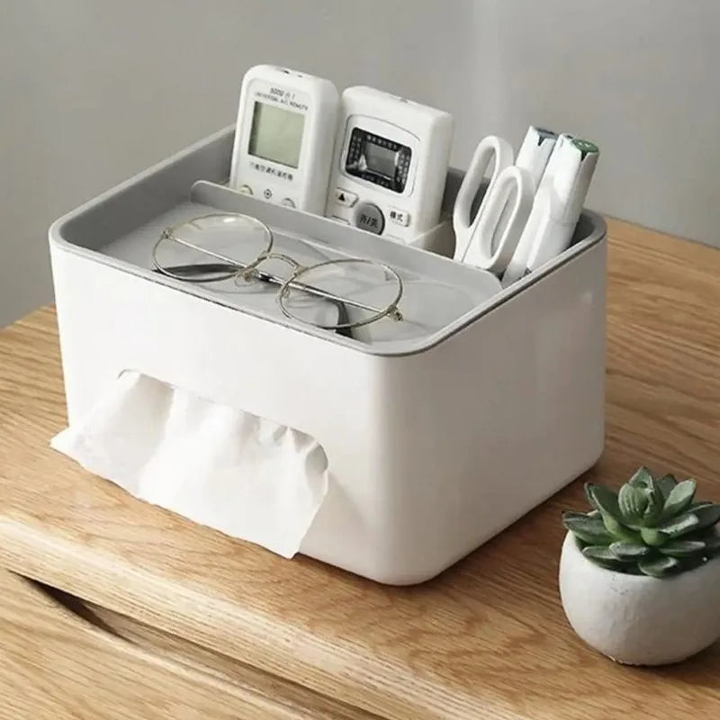Multifunctional Tissue Box Desk Organizer & Remote Holder Desk Storage Organizer Babs