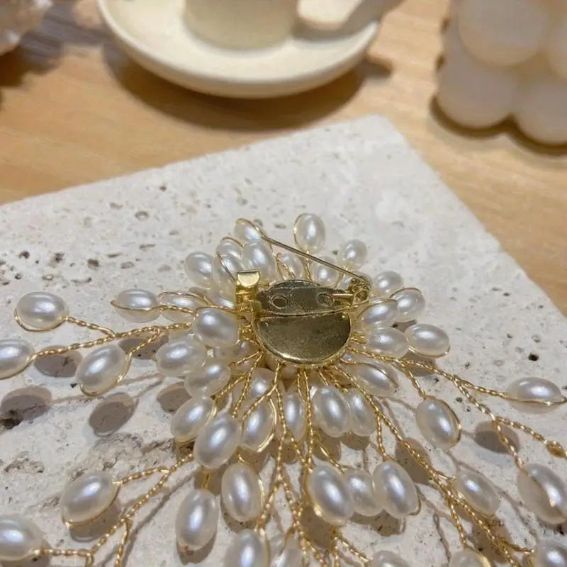 Vintage Pearl Flower Brooch Pin | Wedding Fashion Jewelry Pearl Brooch Pin Babs