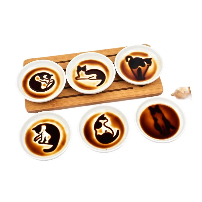Japanese Cat Ceramic Soy Sauce Dipping Dish – Mini Bowl Ceramic Dipping Dish Babs