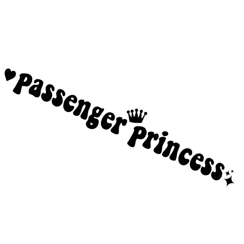 Passenger Princess Funny Car Sticker – Rearview Mirror Decal Car Decal Sticker Babs BLACK 15cmx2.3cm