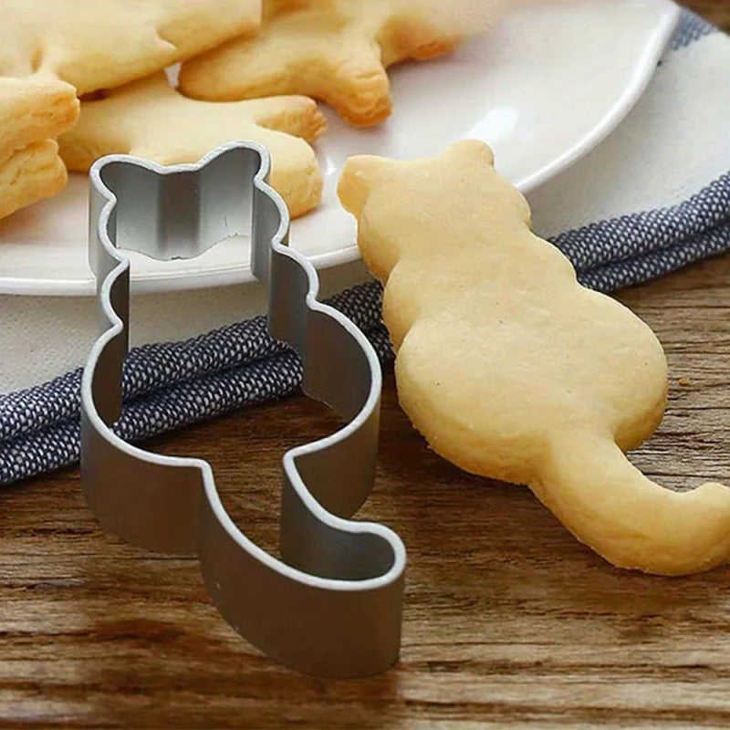 5-Piece Animal Cat Cookie Cutter Set – Stainless Steel Molds Cookie Cutter Set Babs