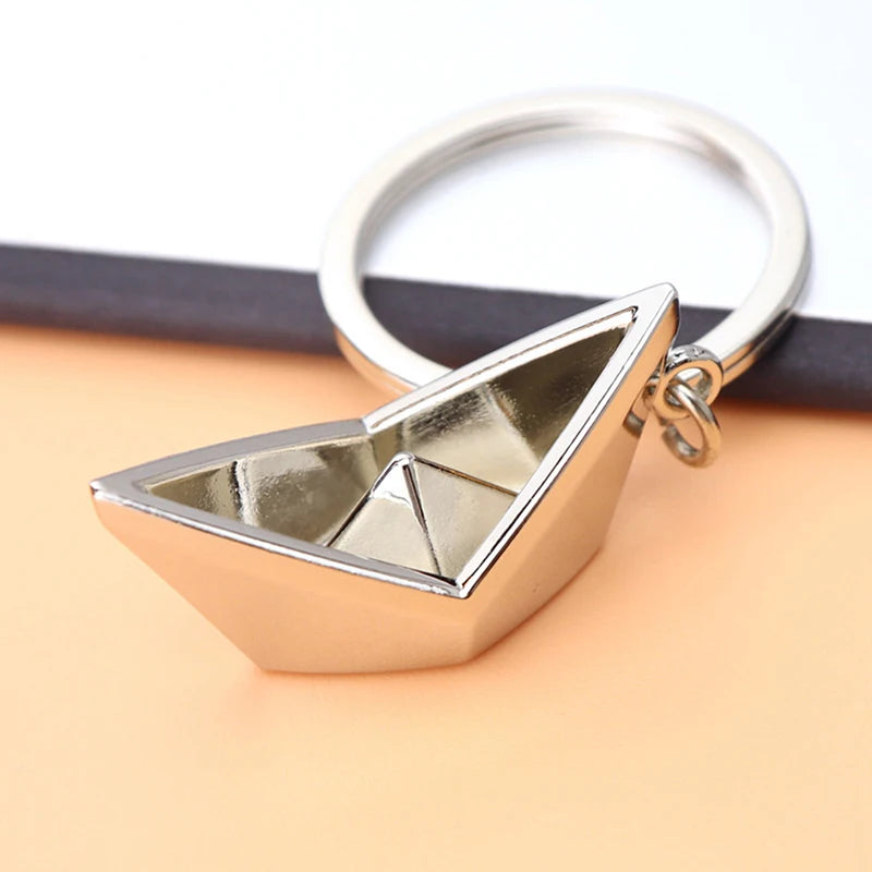 Sailing Paper Boat Keychain – Zinc Alloy Metal Key Ring Metal Keychain Babs