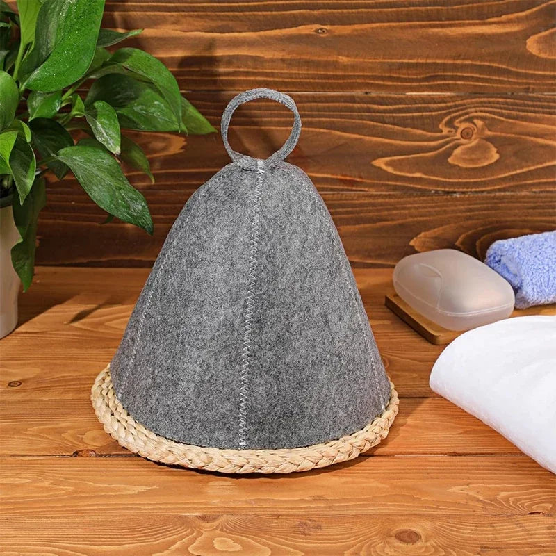 Men's Wool Felt Sauna Hat – Heat Retention & Hair Protection Sauna Hat Babs