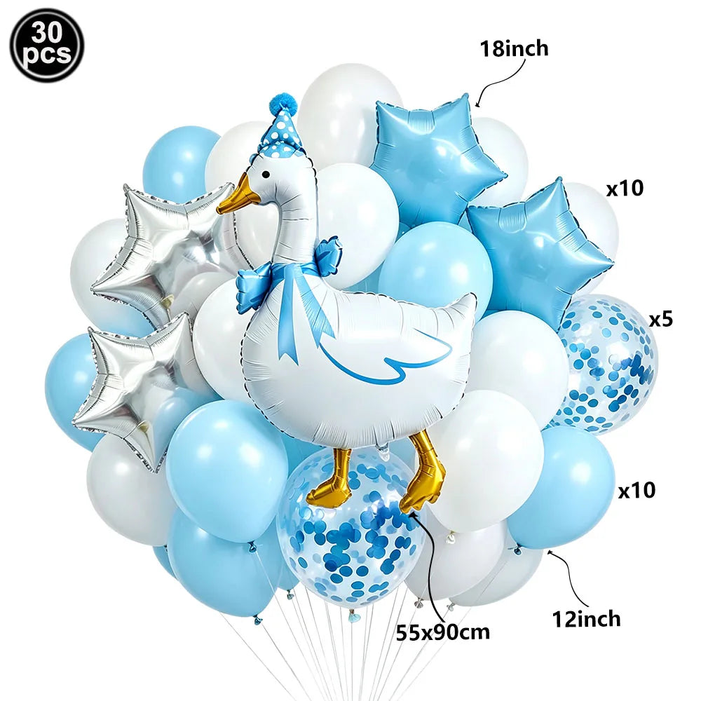 Goose 1st Birthday Foil Balloon Set – Farm Animal Party Decor Birthday Foil Balloon Set Babs iridescent As pictures show