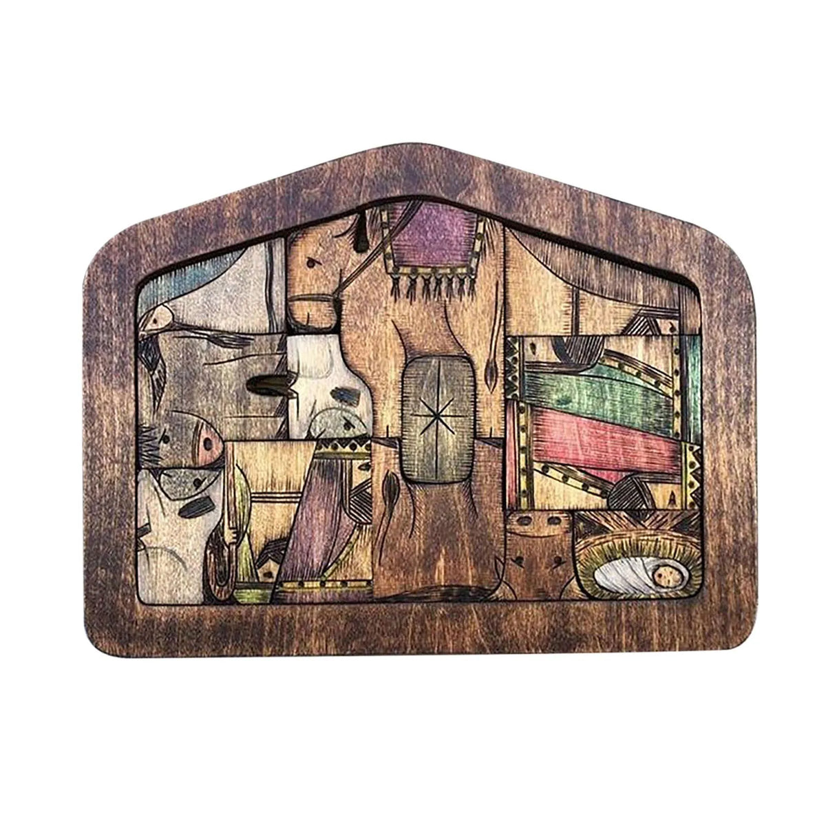Wooden Nativity Puzzle – Wood-Burned Jesus Figurine Décor Nativity Puzzle Figurine Babs