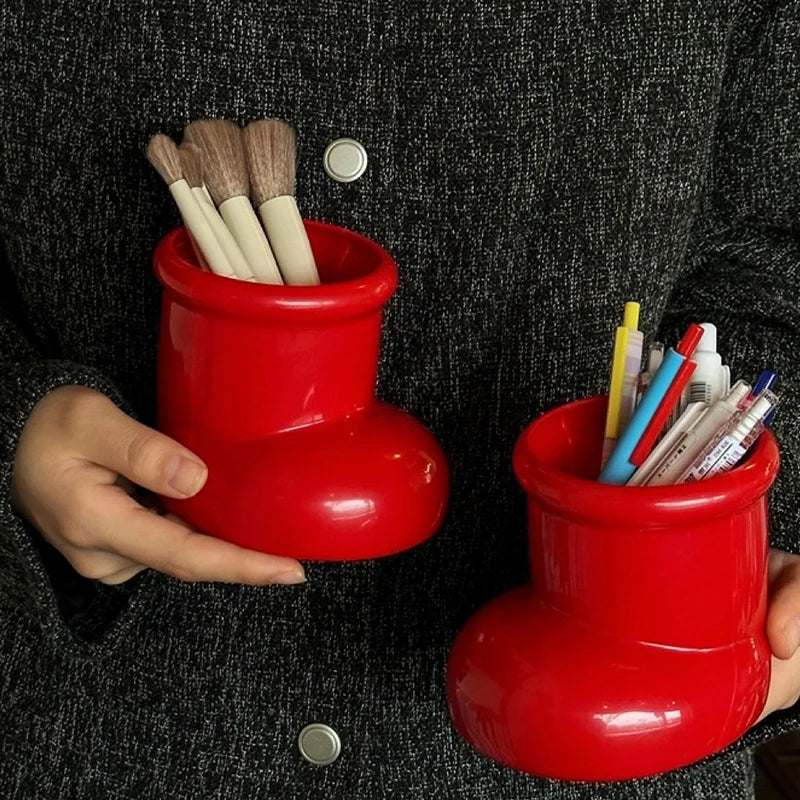 Christmas Red Boots Pen Holder & Multi-Use Desk Organizer Desk Organizer Babs