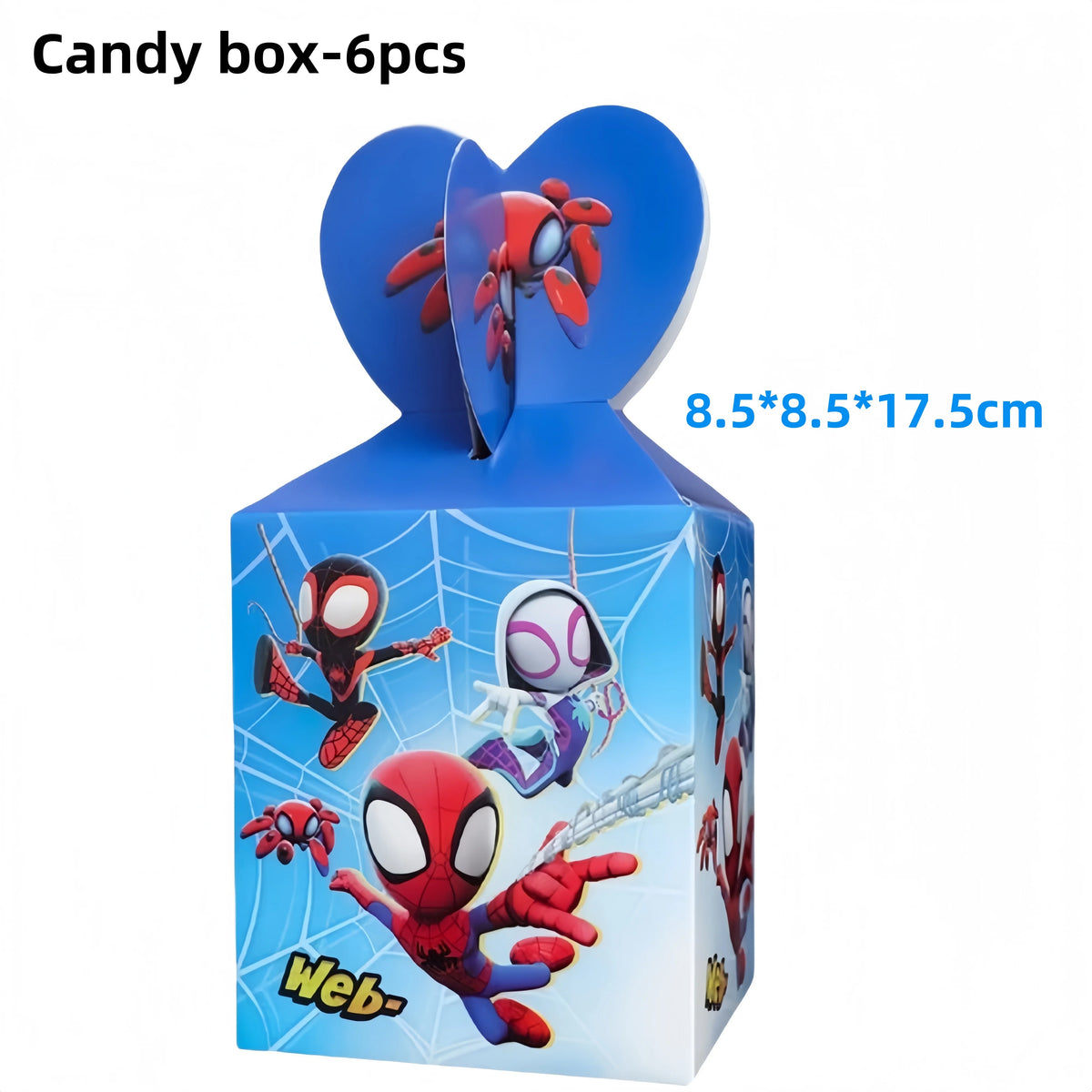Spider-Man Birthday Party Supplies – Plates, Cups & Balloons Birthday Party Kit Babs 6pcs candy box
