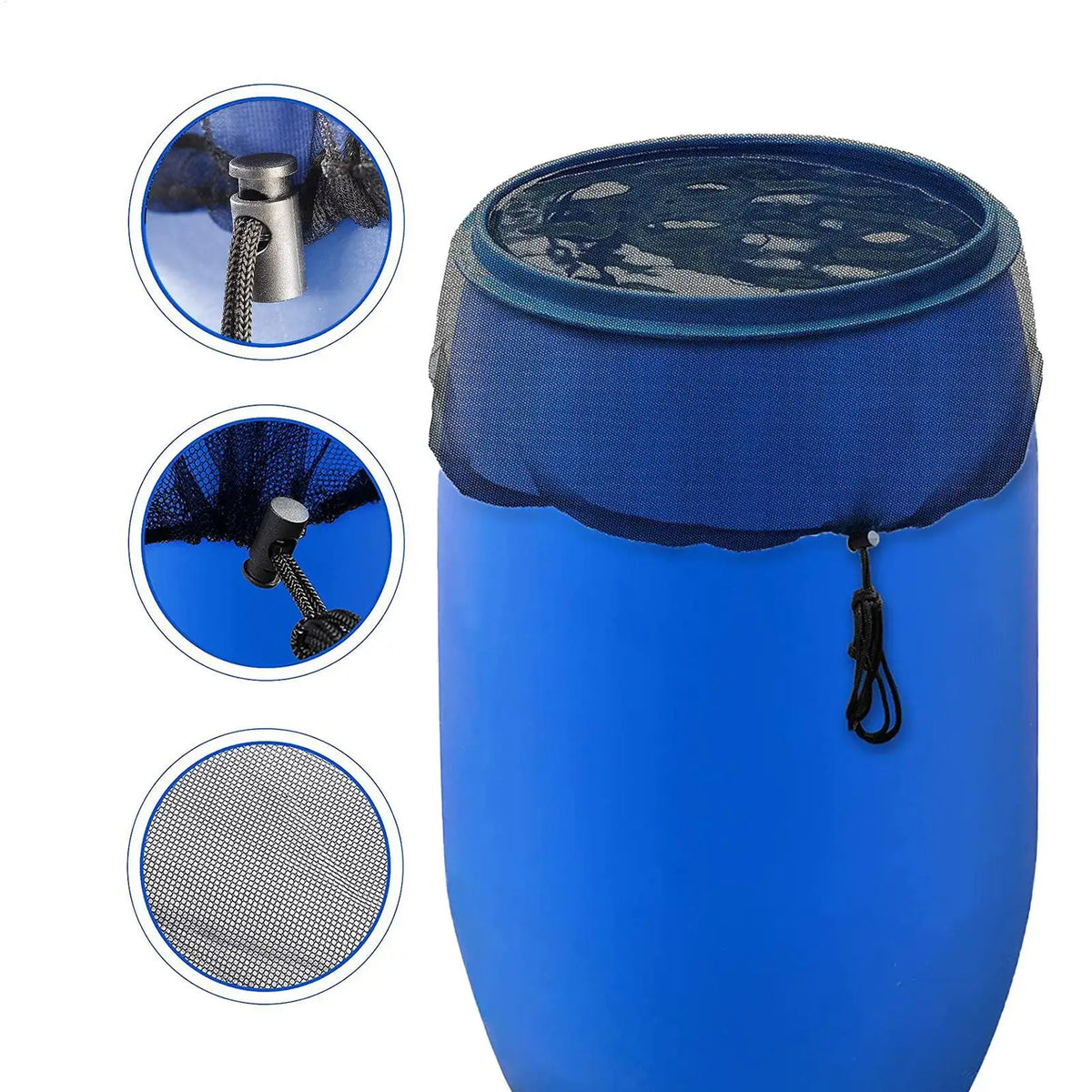Rain Barrel Mesh Cover with Drawstring | Debris Filter Net Rain Barrel Cover Babs